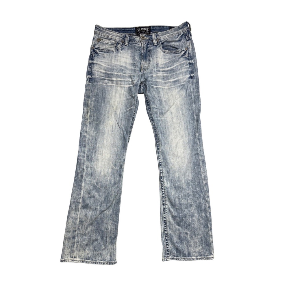 Salvage Mayhem Regular Bootcut Jeans Mens 36x32 Light Wash Buckle Exclusive Dist